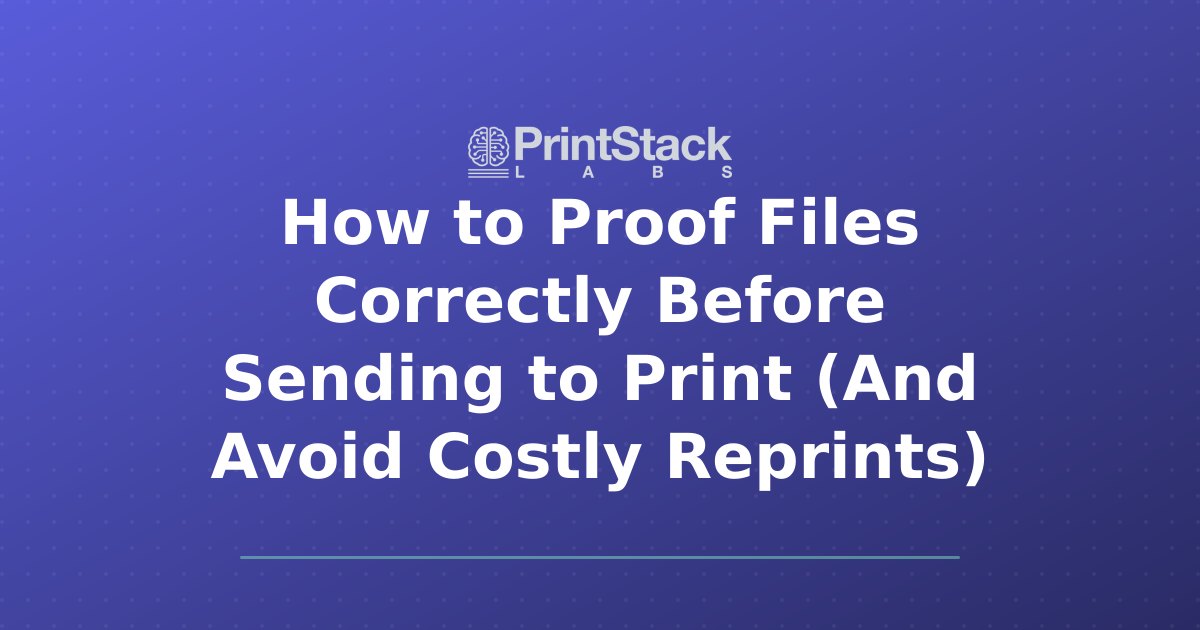 How to Proof Files Correctly Before Sending to Print (And Avoid Costly Reprints)