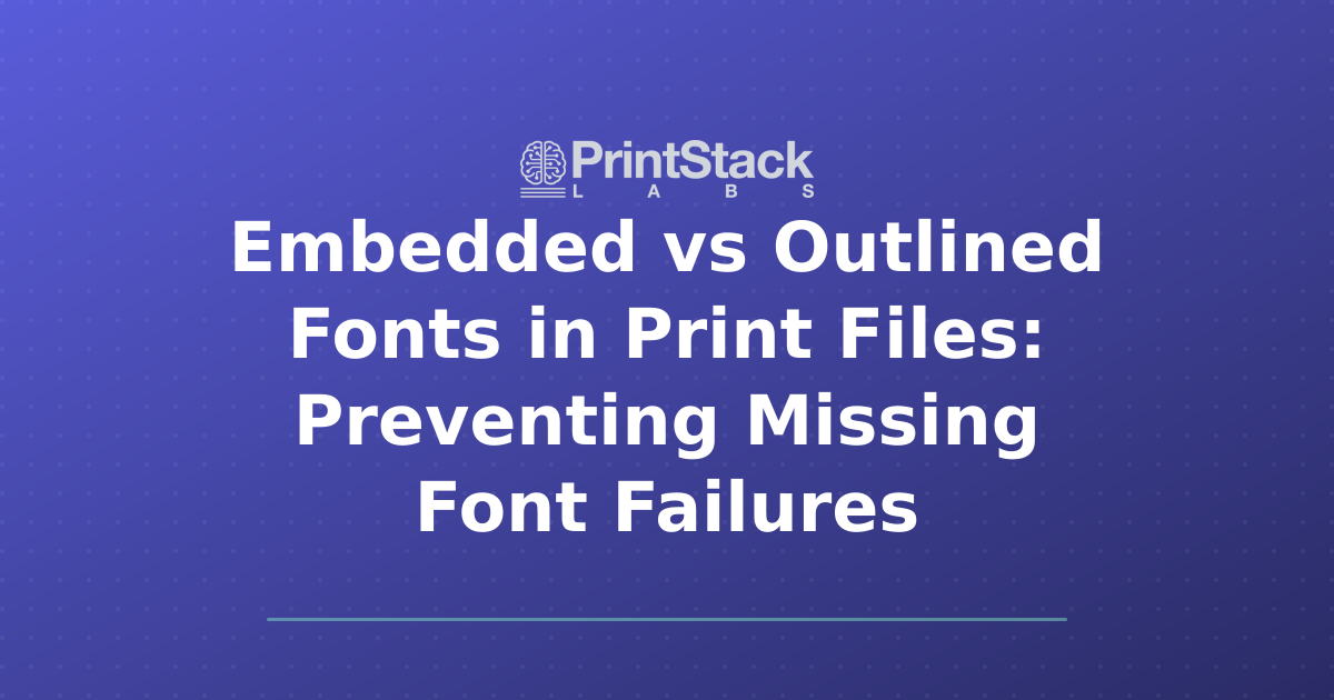 Embedded vs Outlined Fonts in Print Files: Preventing Missing Font Failures
