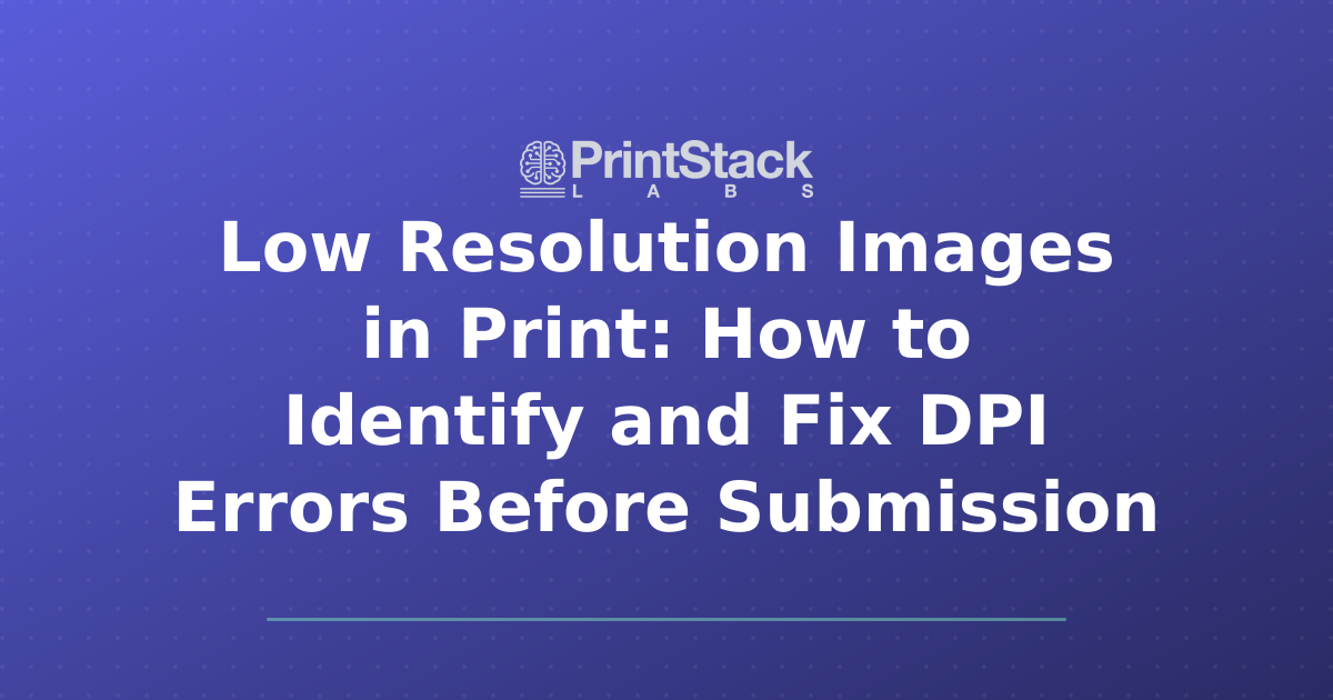 Low Resolution Images in Print: How to Identify and Fix DPI Errors Before Submission